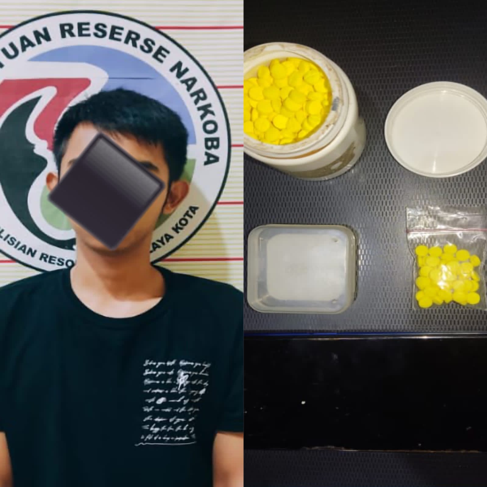 Sat Narkoba Polres Tasikmalaya Kota, Amankan 2 Pengedar Ratusan Butir Pil Kuning Berlogo MF