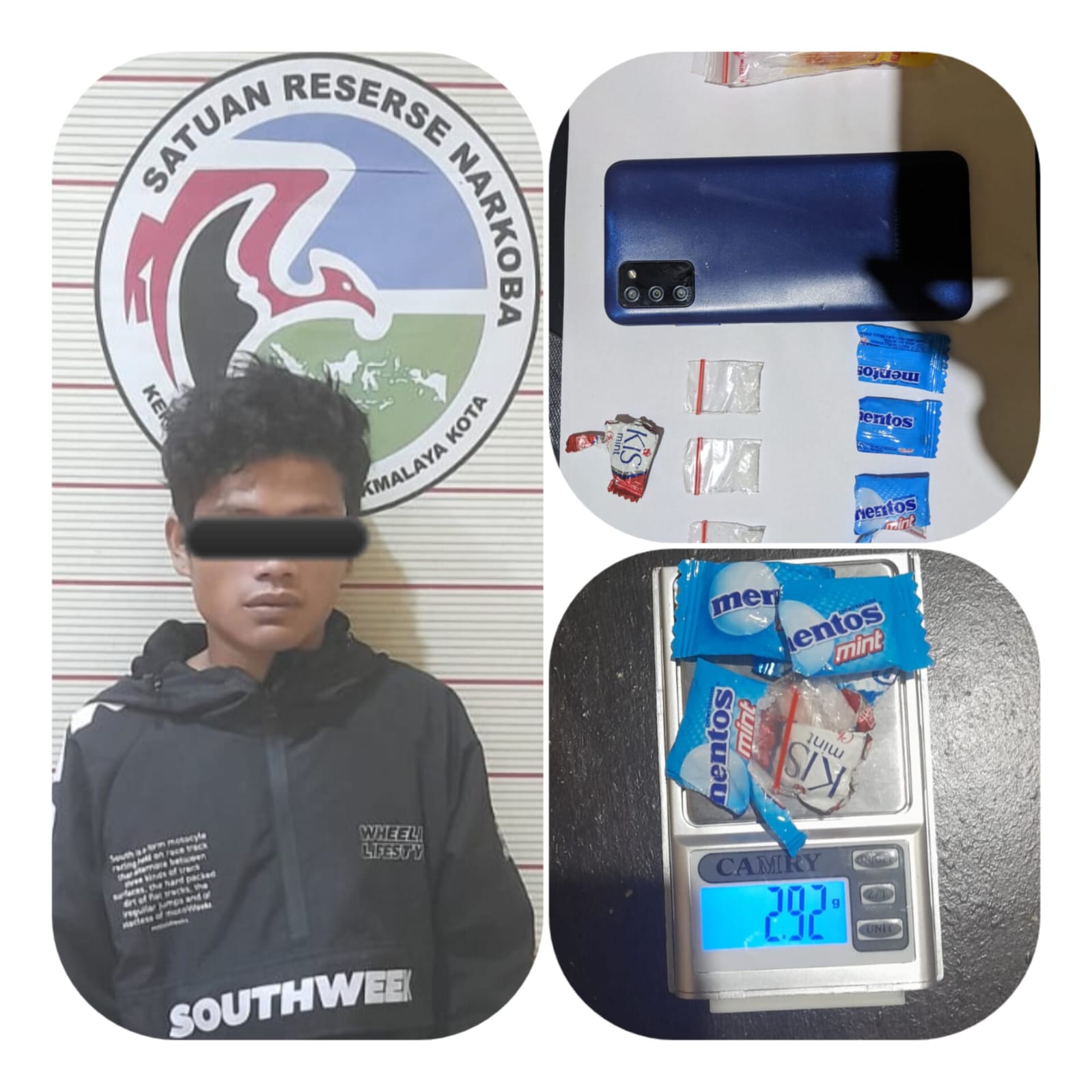 Kurir Sabu Tertangkap, Polisi  Amankan Barang Bukti Seberay 2.92 Gram