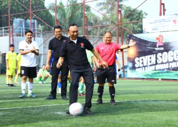 Perkuat Sinergisitas, Polri dan Jurnalis Gelar Seven Soccer