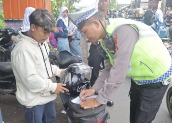 Polres Tasikmalaya Kota dan TNI Gelar Razia Gabungan, Amankan Puluhan Sepeda Motor Knalpot Brong