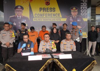Kapolres  Tasikmalaya Kota Pimpin Press Release Kasus Tindak Pidana Pengeroyokan dan Penganiayaan Mengakibatkan Korban Meninggal Dunia