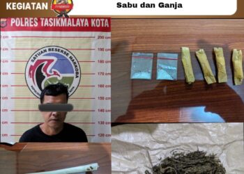 Pria Pengedar Sabu dan Ganja,Diamankan Satnarkoba Polres Tasik Kota