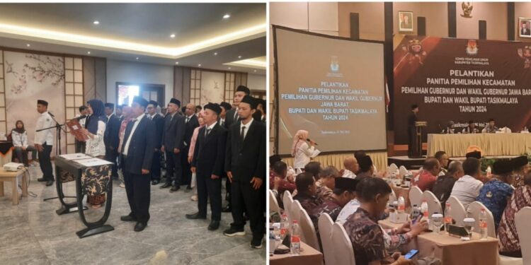 Satu Lokasi, Berbeda Ruangan, KPU Kota Dan Kabupaten Tasikmalaya, Sama – Sama Melantik Petugas PPK Untuk Pilkada 2024