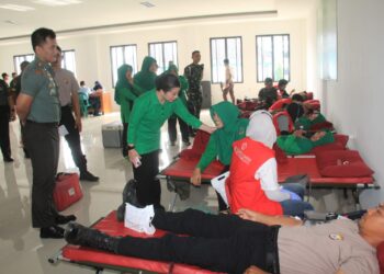 Kodim 0612/Tasikmalaya Gelar Donor Darah Peringati HUT ke-79 Persit Kartika Chandra Kirana