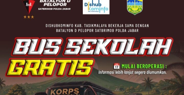 Batalyon D Pelopor Satbrimob Polda Jabar Luncurkan Program Bus Sekolah Gratis untuk Pelajar di Tasikmalaya