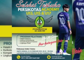 Persikotas FC Academy Gelar Seleksi Terbuka untuk Pemain Muda di Tasikmalaya
