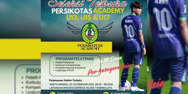 Persikotas FC Academy Gelar Seleksi Terbuka untuk Pemain Muda di Tasikmalaya